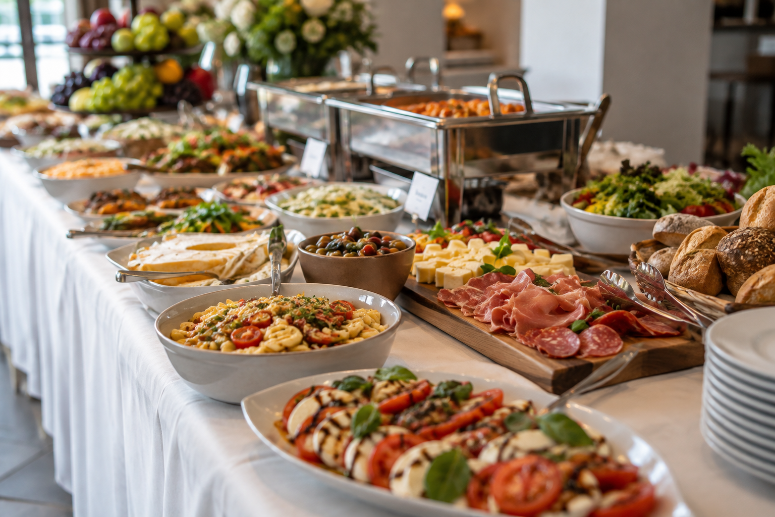Buffet et petite restauration proposés aux visiteurs pendant le salon