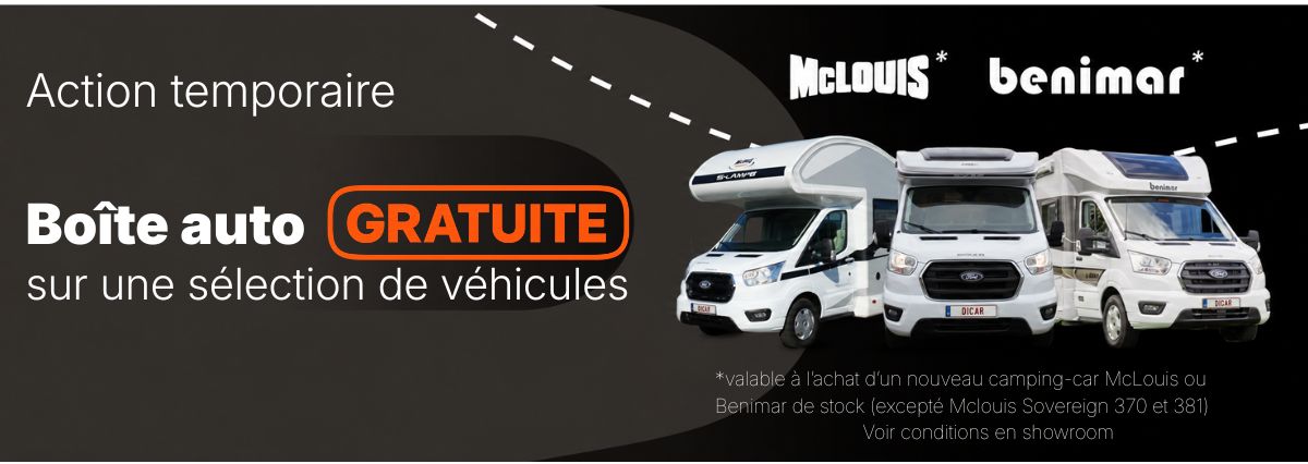 Boîte automatique gratuite sur une sélection de véhicules de stock Benimar & McLouis